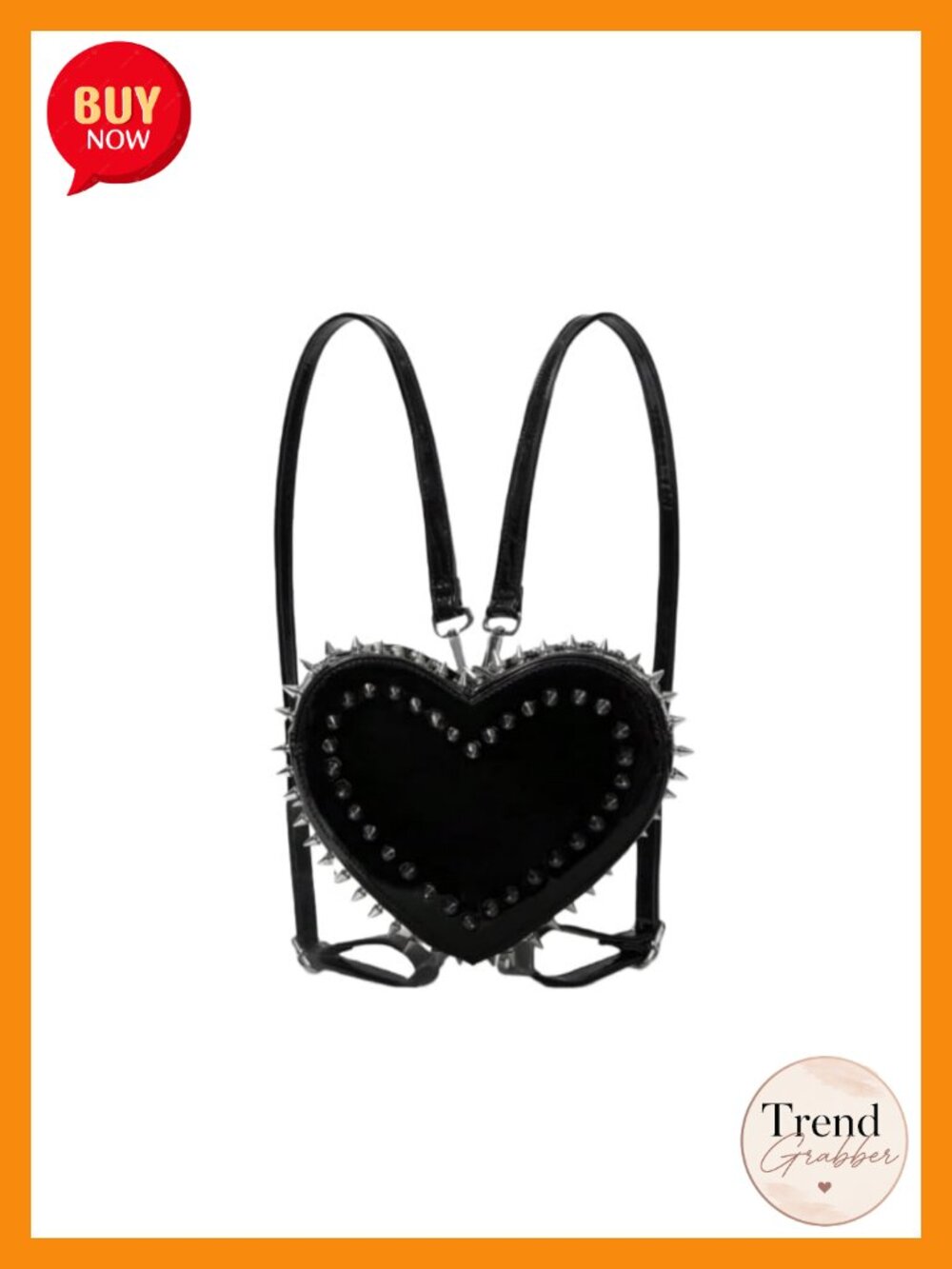 Heart Shaped Leopard Print Studded Mini Backpack Punk Rock Adjustable Straps